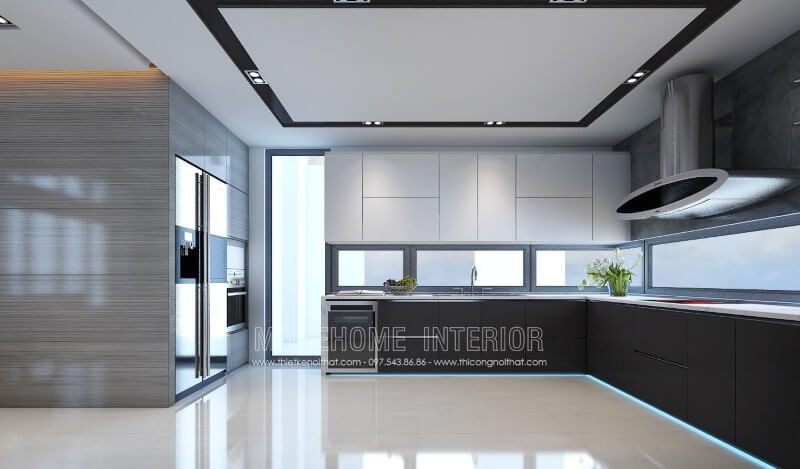 Thiết kế tủ bếp gỗ công nghiệp theo phong cách đơn giản, nhẹ nhàng nhưng vẫn cung cấp đủ công năng sử dụng cho người nội trợ trong quá trình nấu nướng.